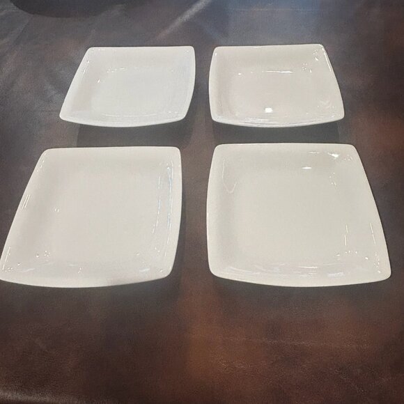 NWOT Sam & Squito  White Square Salad Dessert Plates Set of 4 - Picture 11 of 13